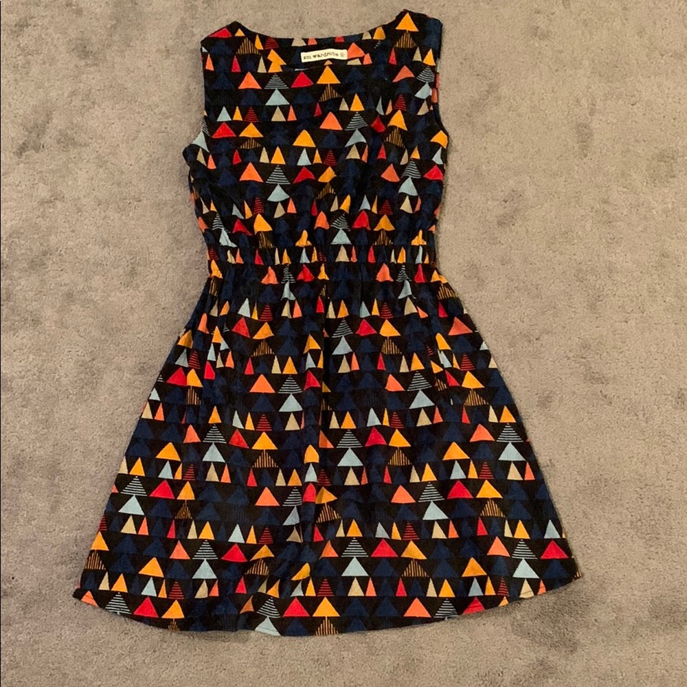 Orange and Red Sleeveless A-Line Mini Sundress